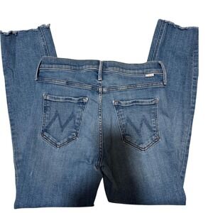 Mother The Mid Rise Dazzler Ankle Fray Jeans | Size 28 | Raw Hem Slim Fit Denim